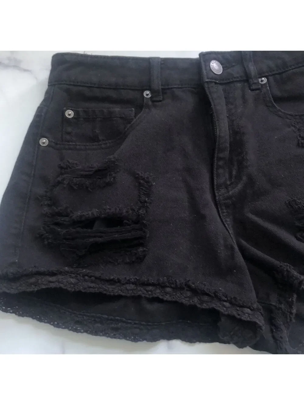 Garage Festival Style Black Denim Shorts Size 5